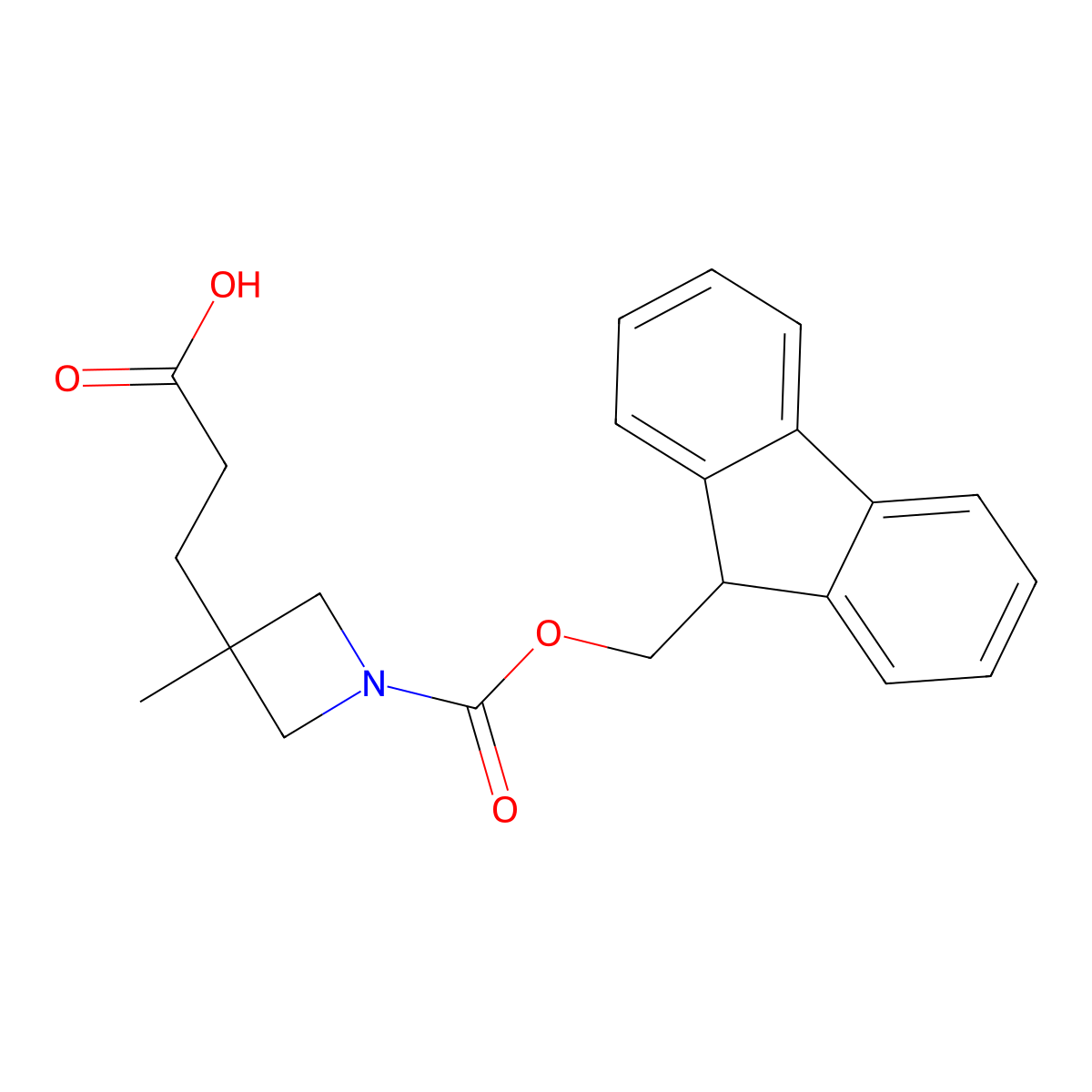 3-(1-{[(9H-fluoren-9-yl)methoxy]carbonyl}-3-methylazetidin-3-yl)propanoic acid molecular structure, CAS 2580234-81-5