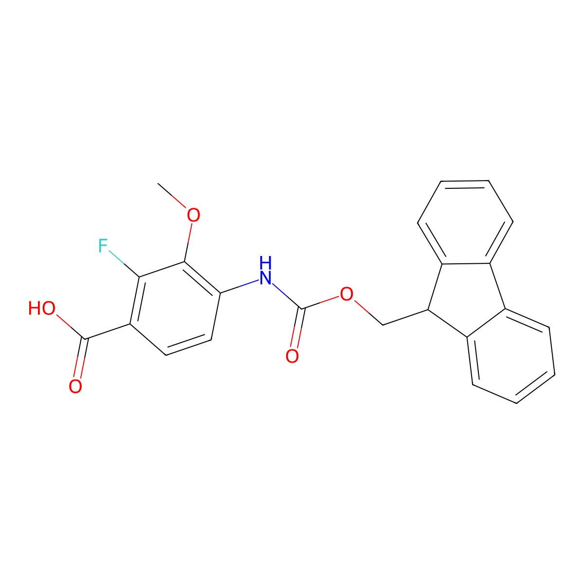 4-({[(9H-fluoren-9-yl)methoxy]carbonyl}amino)-2-fluoro-3-methoxybenzoic acid molecular structure, CAS 2580234-84-8