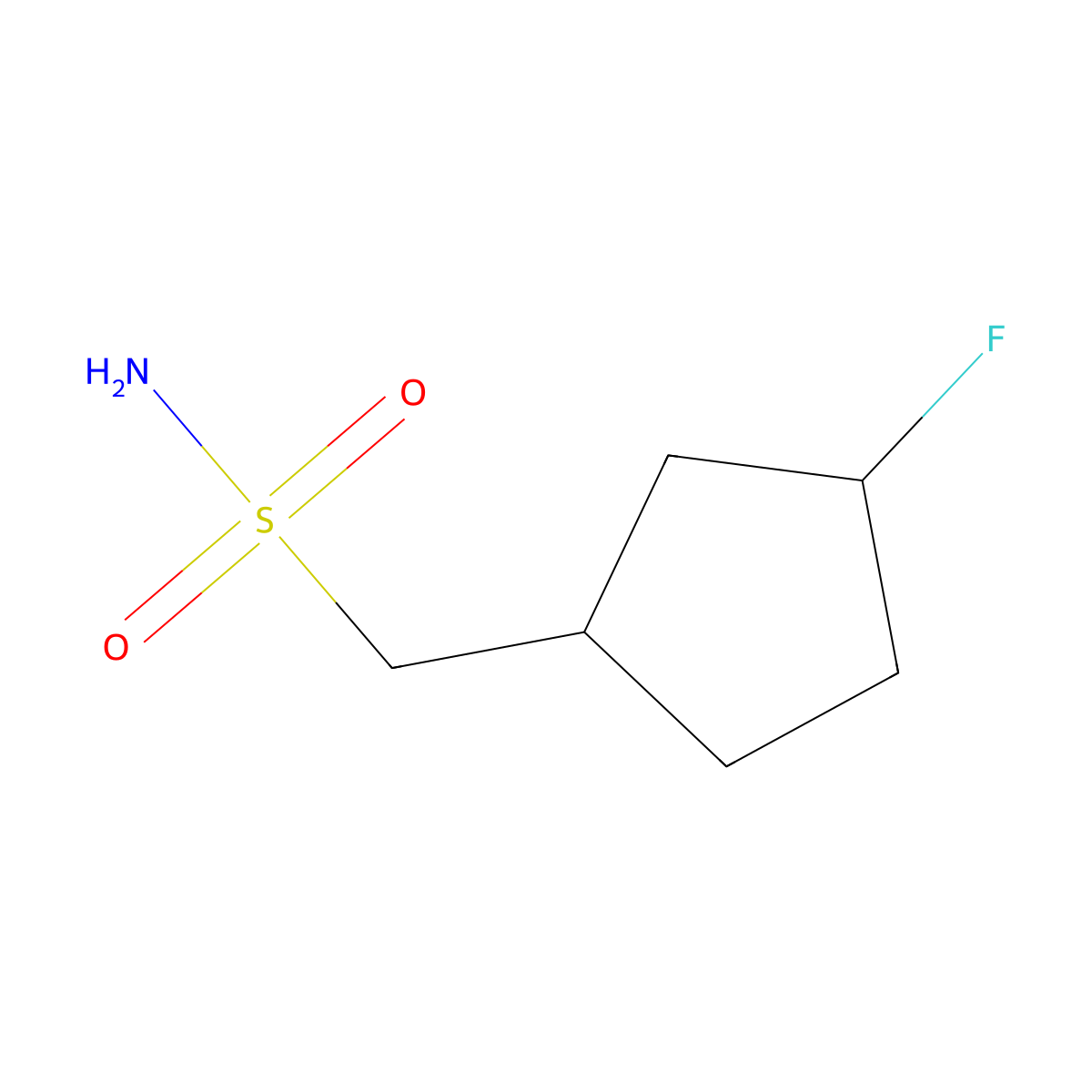 (3-Fluorocyclopentyl)methanesulfonamide molecular structure, CAS 2580234-86-0