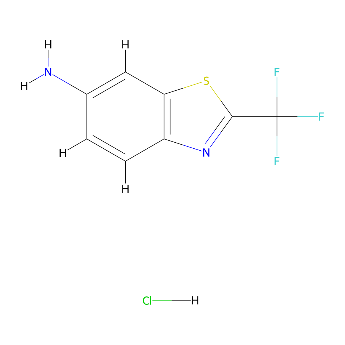 2-(Trifluoromethyl)-1,3-benzothiazol-6-amine;hydrochloride molecular structure, CAS 2580234-87-1