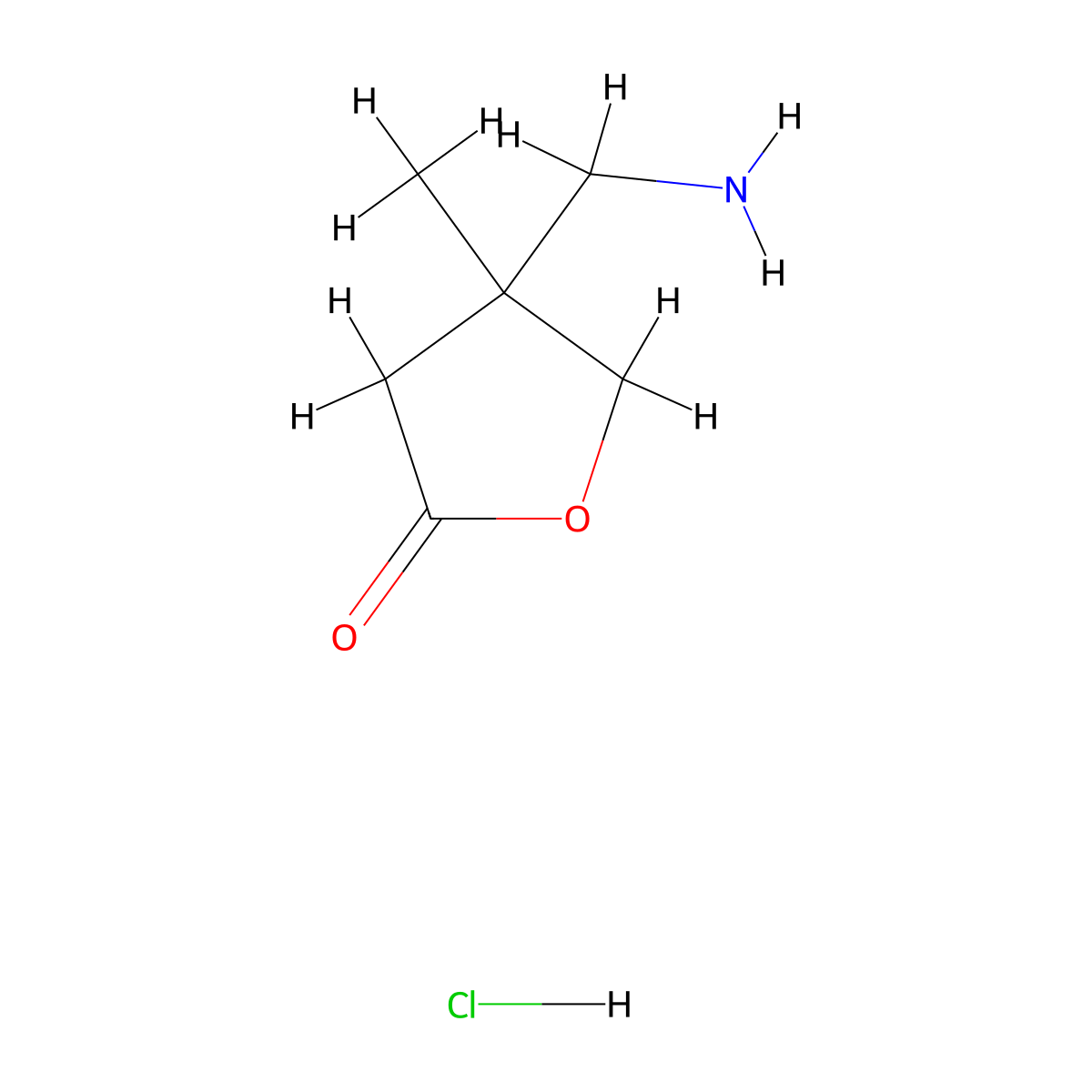 4-(Aminomethyl)-4-methyloxolan-2-onehydrochloride molecular structure, CAS 2580234-90-6