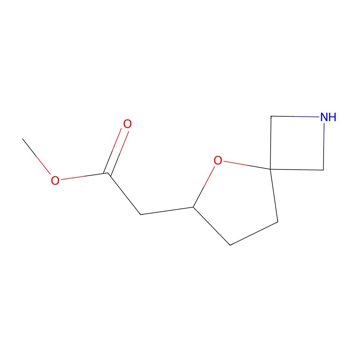 Methyl 2-{5-oxa-2-azaspiro[3.4]octan-6-yl}acetate molecular structure, CAS 2580234-92-8