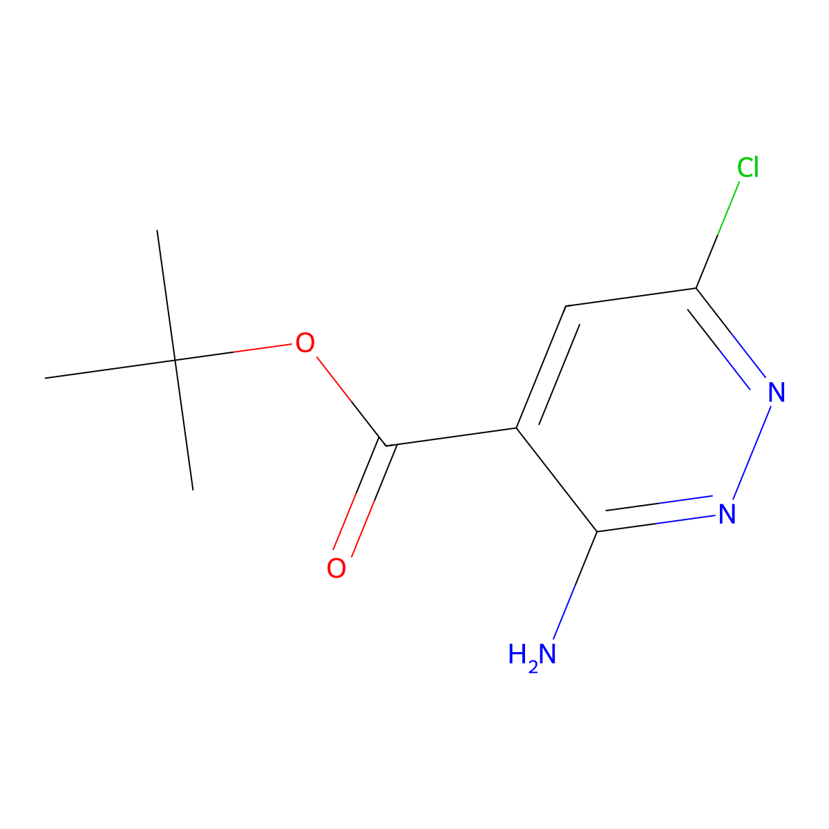 Tert-butyl 3-amino-6-chloropyridazine-4-carboxylate molecular structure, CAS 2580234-94-0