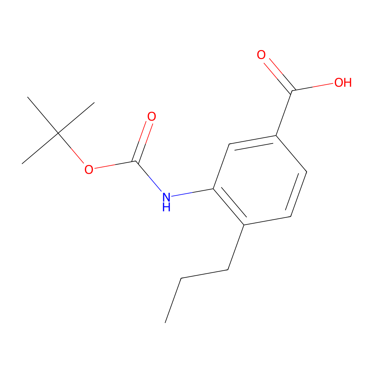 3-{[(Tert-butoxy)carbonyl]amino}-4-propylbenzoic acid molecular structure, CAS 2580234-97-3