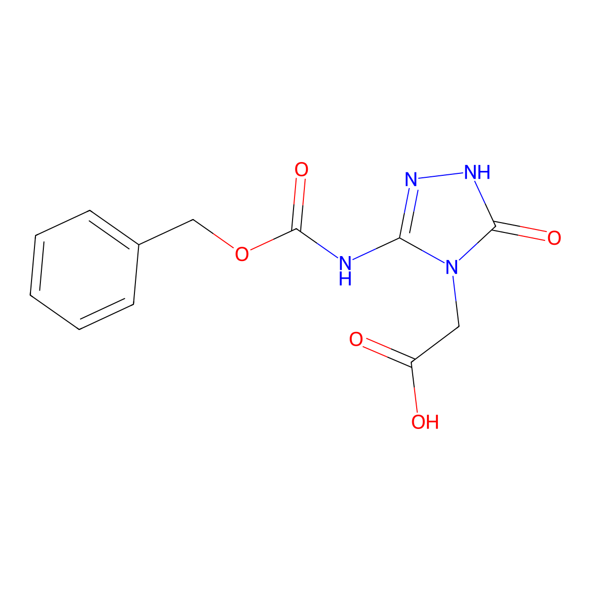 2-(3-{[(benzyloxy)carbonyl]amino}-5-oxo-4,5-dihydro-1H-1,2,4-triazol-4-yl)acetic acid molecular structure, CAS 2580234-98-4