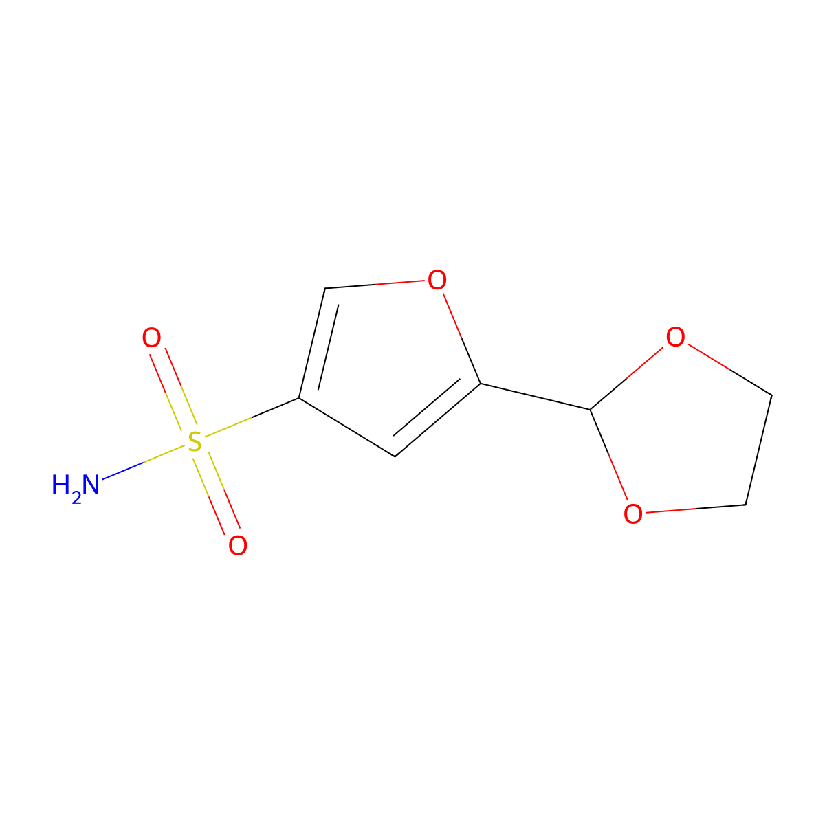 5-(1,3-Dioxolan-2-yl)furan-3-sulfonamide molecular structure, CAS 2580234-99-5