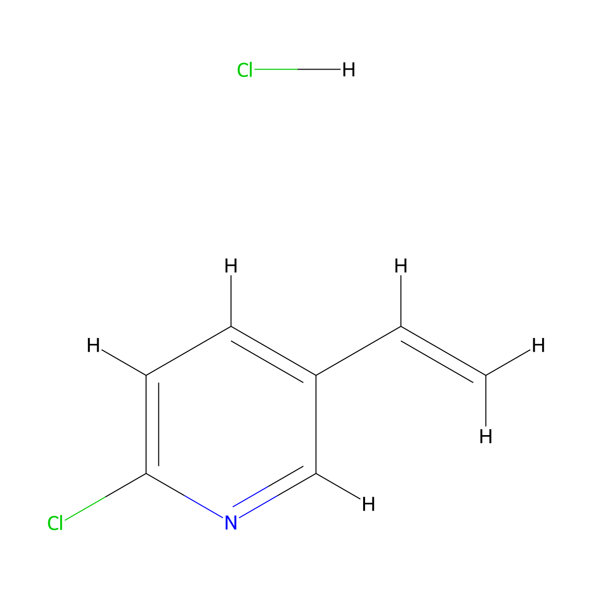 2-Chloro-5-ethenylpyridine hydrochloride molecular structure, CAS 2580235-07-8
