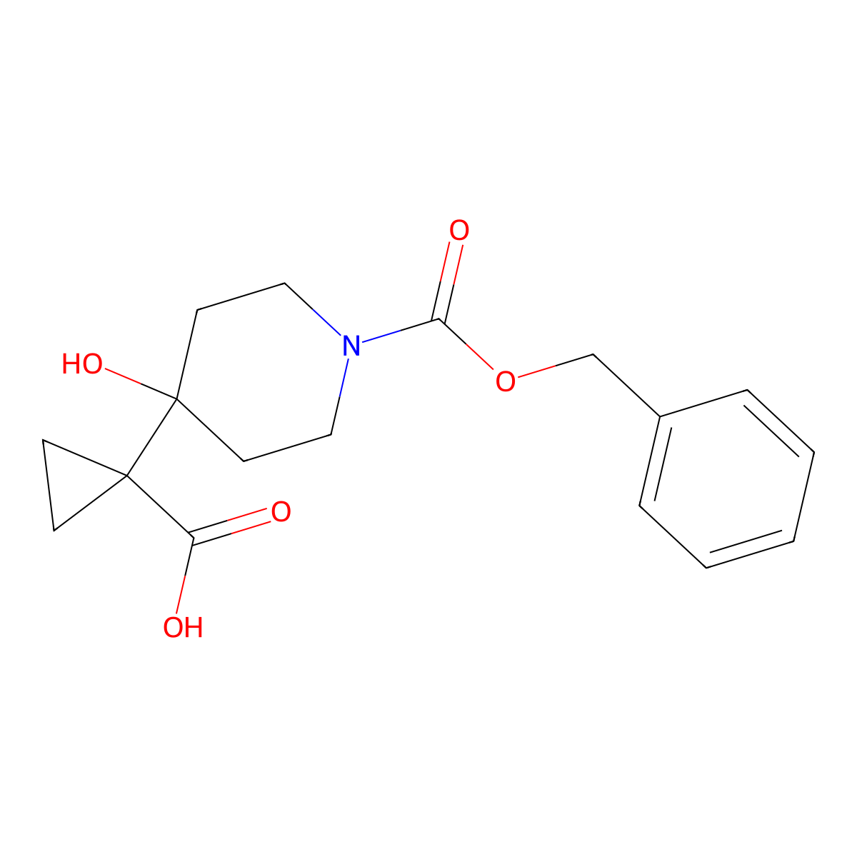 1-{1-[(Benzyloxy)carbonyl]-4-hydroxypiperidin-4-yl}cyclopropane-1-carboxylic acid molecular structure, CAS 2580235-10-3