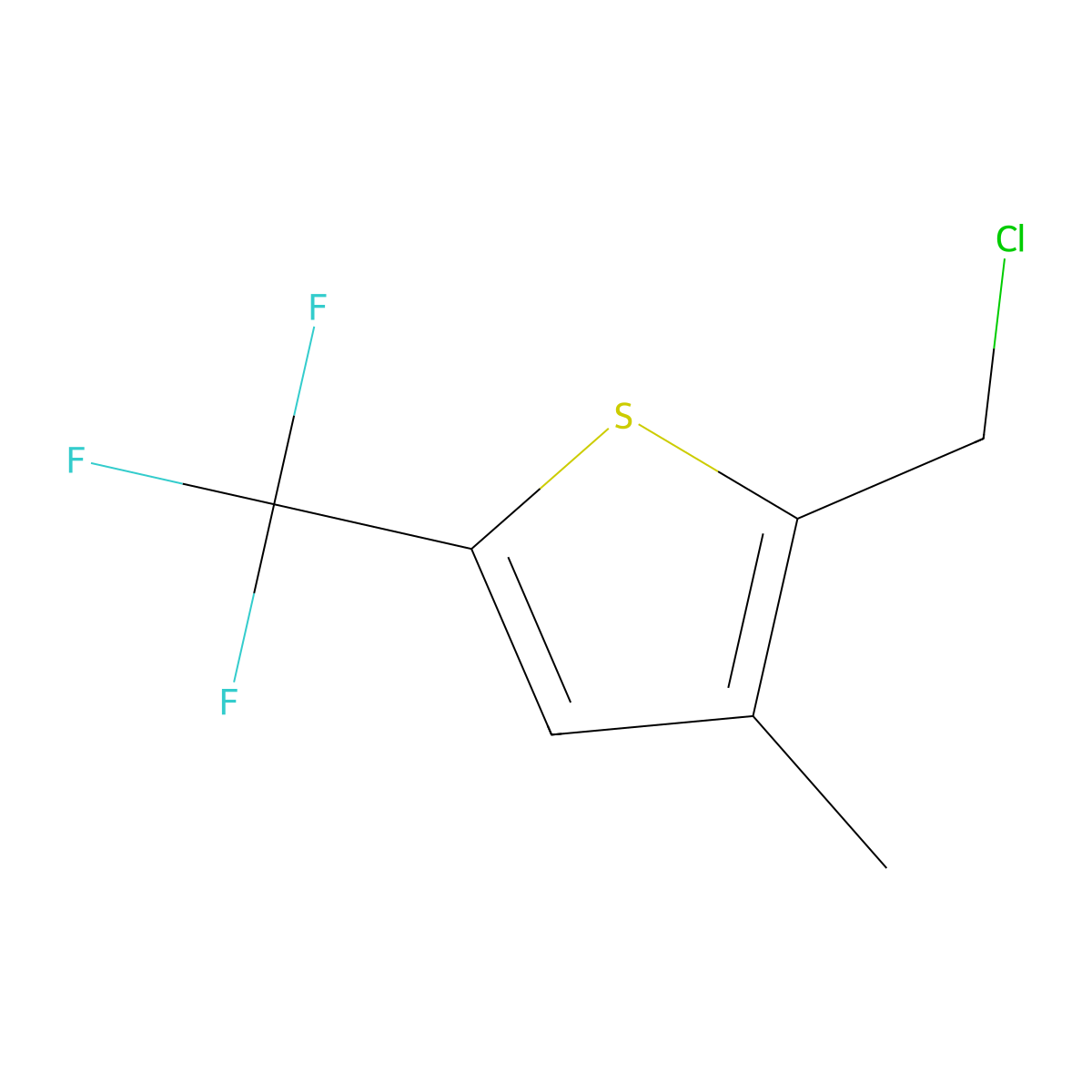 2-(Chloromethyl)-3-methyl-5-(trifluoromethyl)thiophene molecular structure, CAS 2580235-16-9