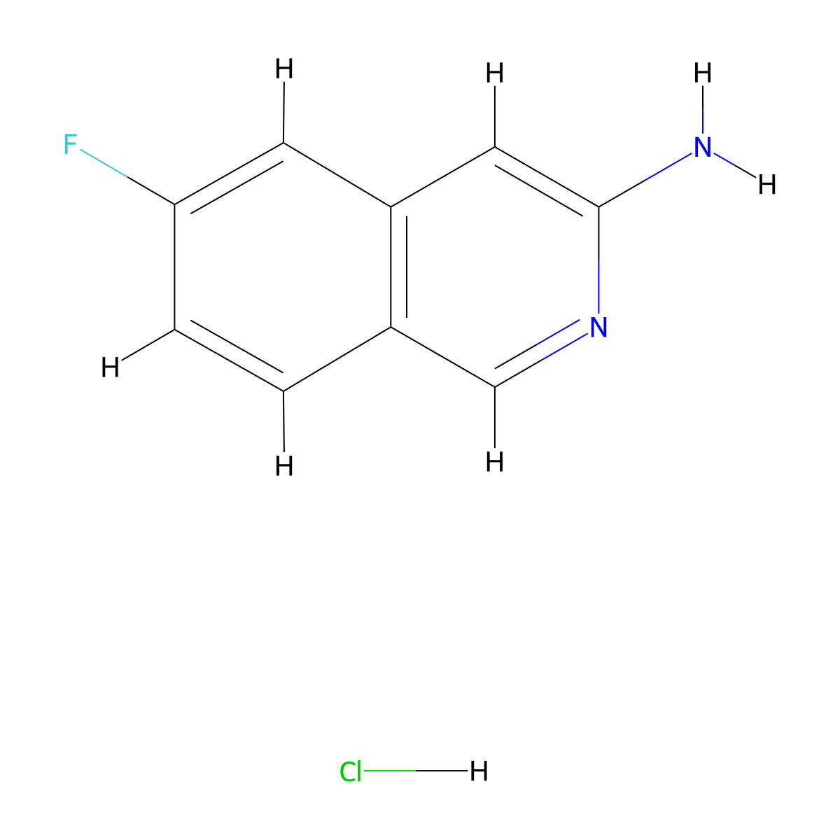 6-Fluoroisoquinolin-3-aminehydrochloride molecular structure, CAS 2580235-20-5
