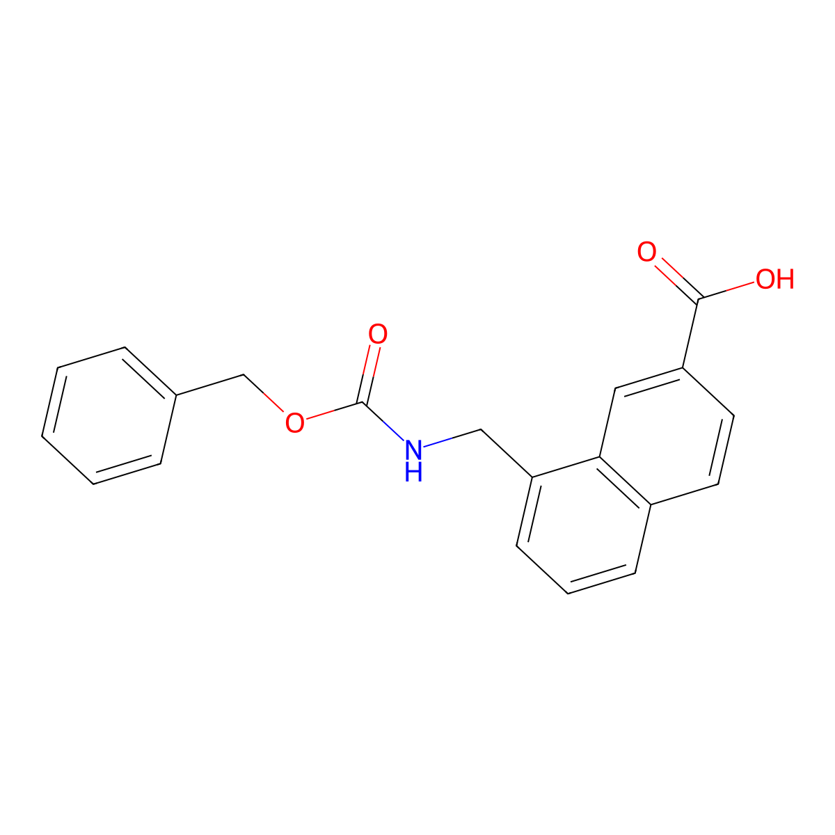 8-({[(Benzyloxy)carbonyl]amino}methyl)naphthalene-2-carboxylic acid molecular structure, CAS 2580235-22-7