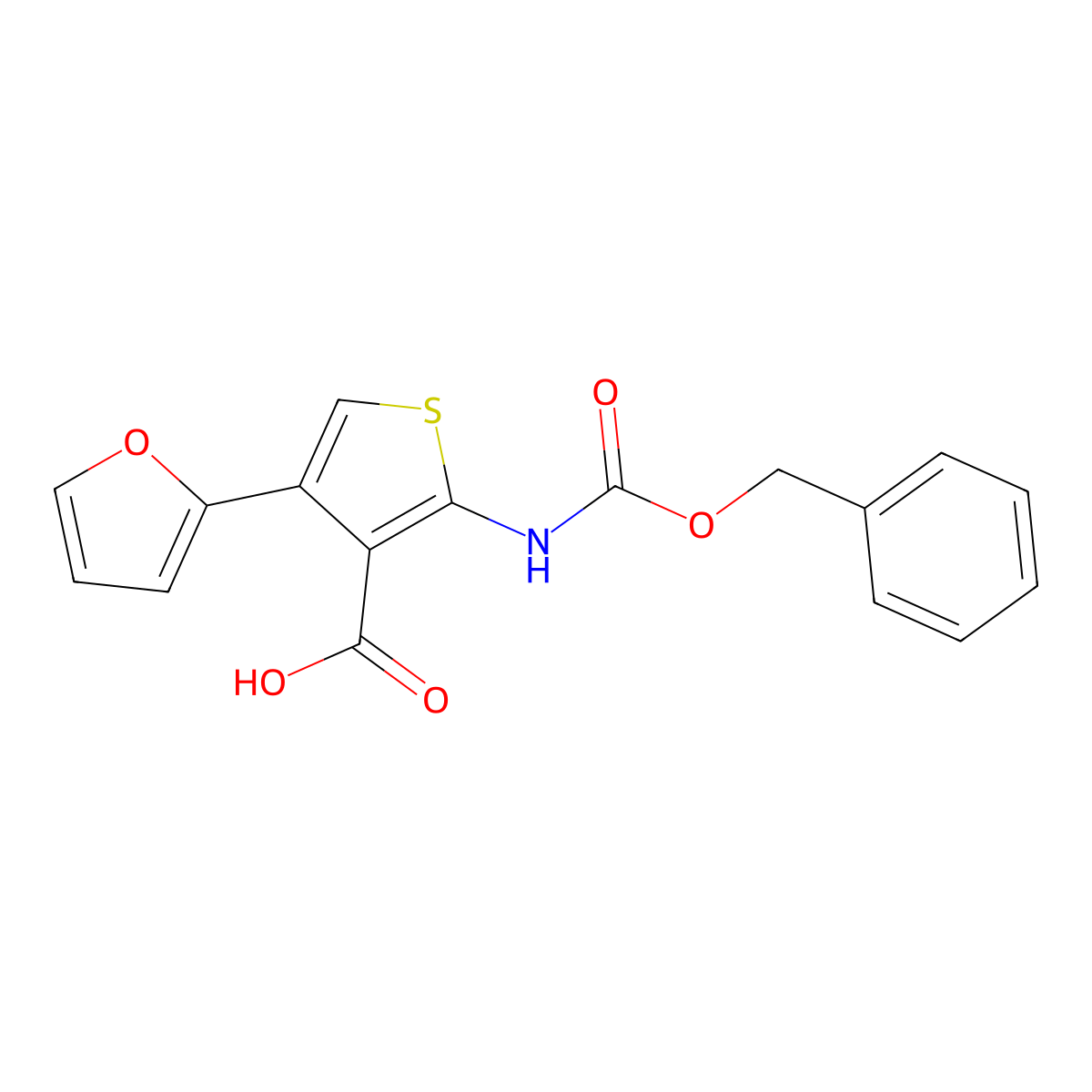 2-{[(Benzyloxy)carbonyl]amino}-4-(furan-2-yl)thiophene-3-carboxylic acid molecular structure, CAS 2580235-43-2