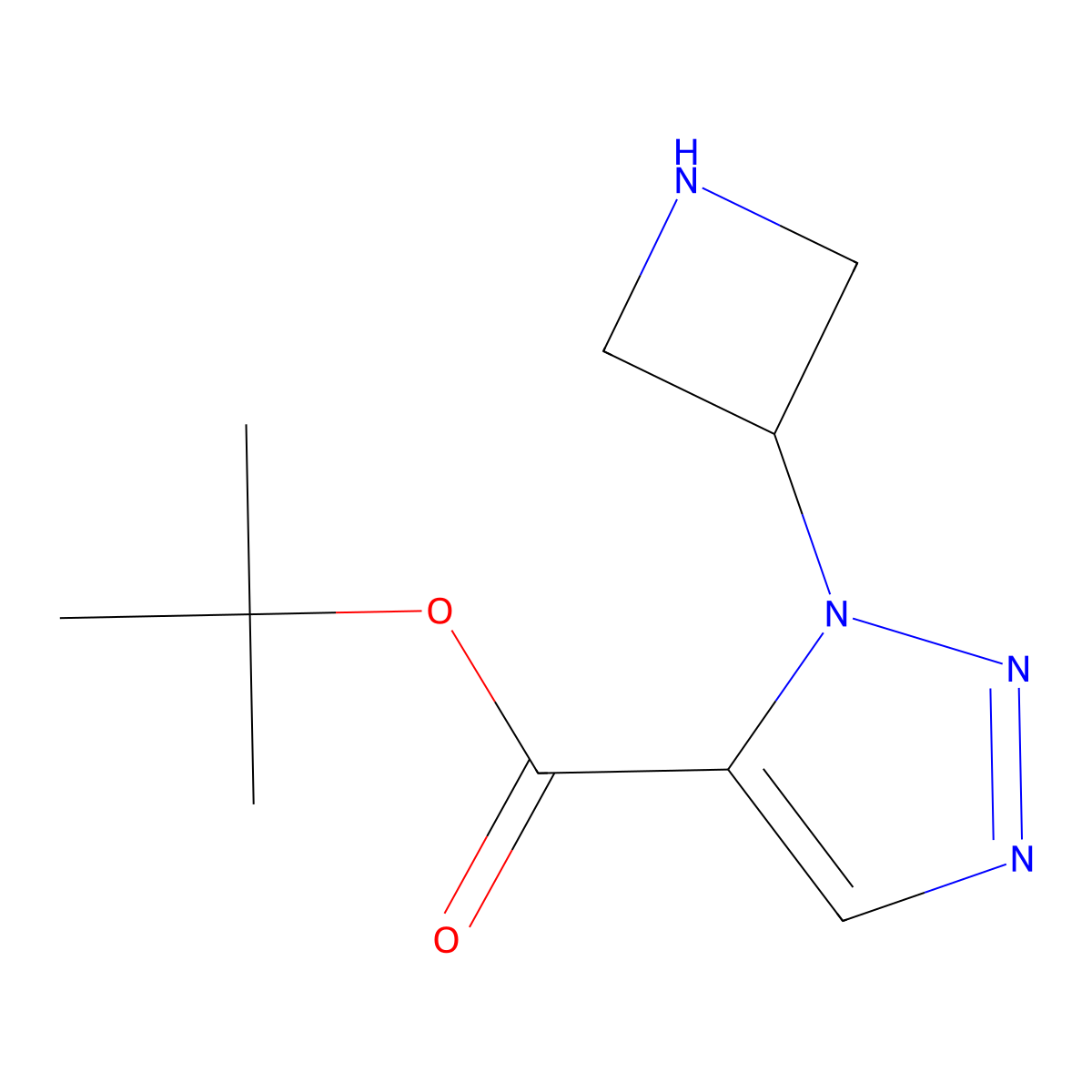 tert-butyl 1-(azetidin-3-yl)-1H-1,2,3-triazole-5-carboxylate molecular structure, CAS 2580235-47-6