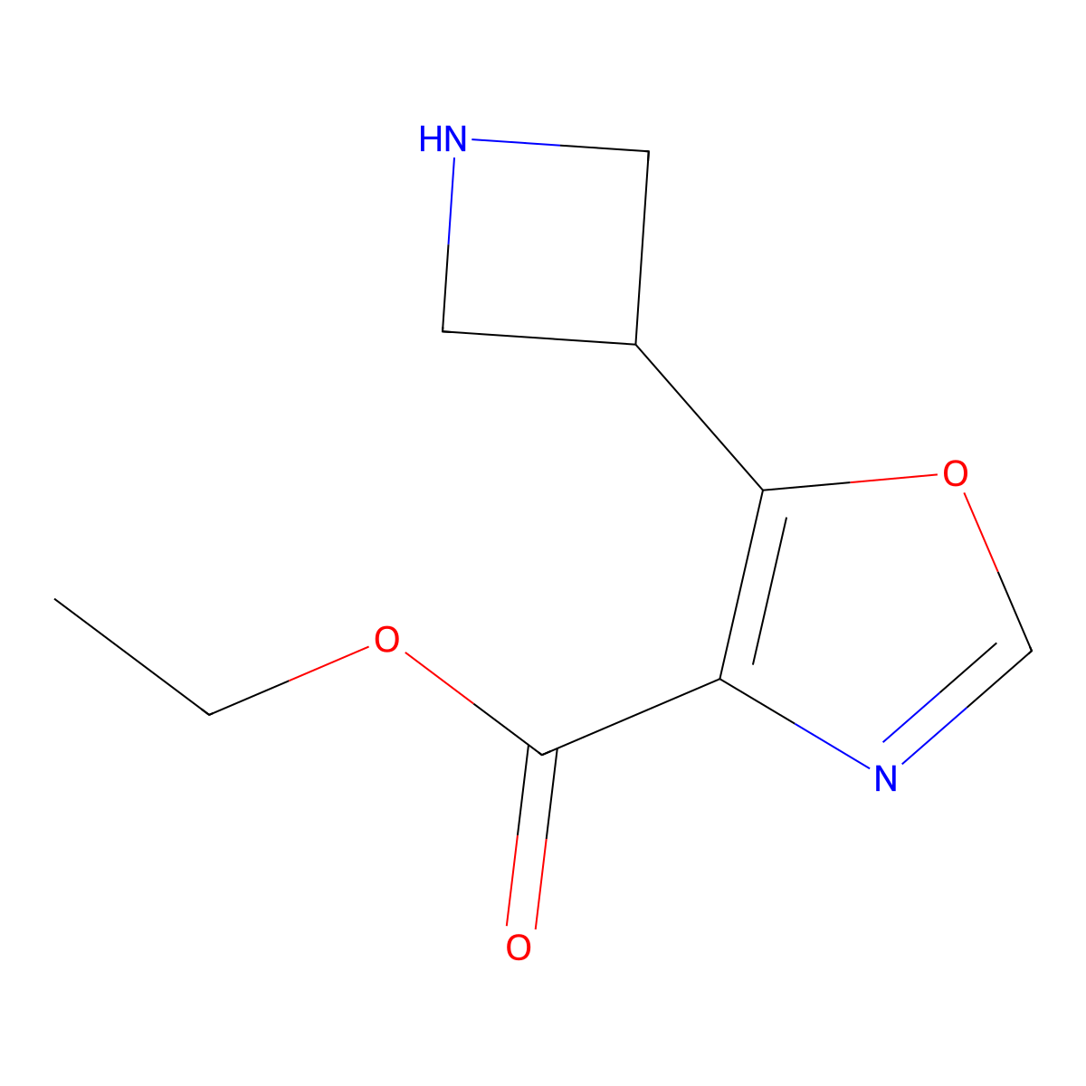 Ethyl 5-(azetidin-3-yl)-1,3-oxazole-4-carboxylate molecular structure, CAS 2580235-49-8