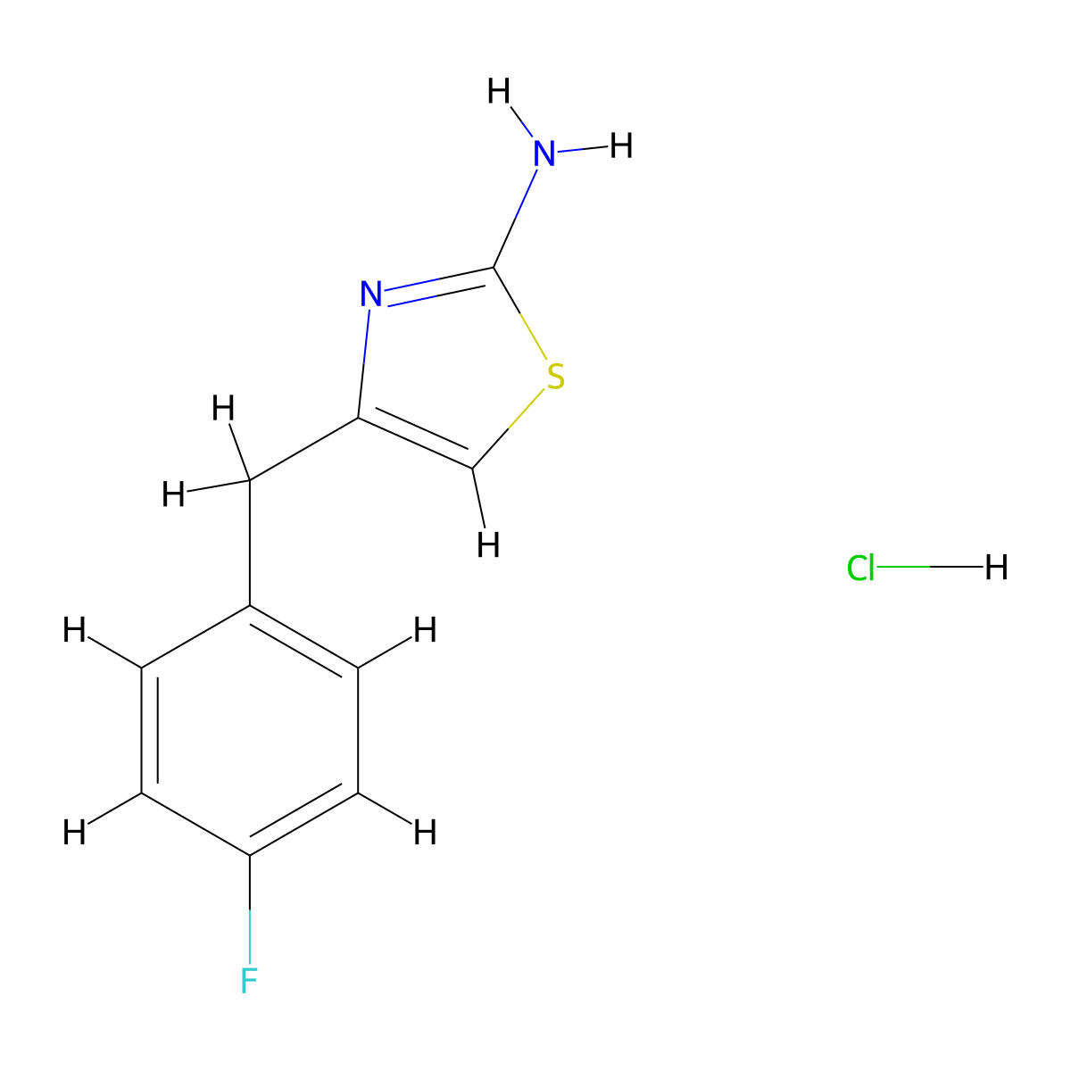 4-[(4-Fluorophenyl)methyl]-1,3-thiazol-2-aminehydrochloride molecular structure, CAS 2580235-51-2