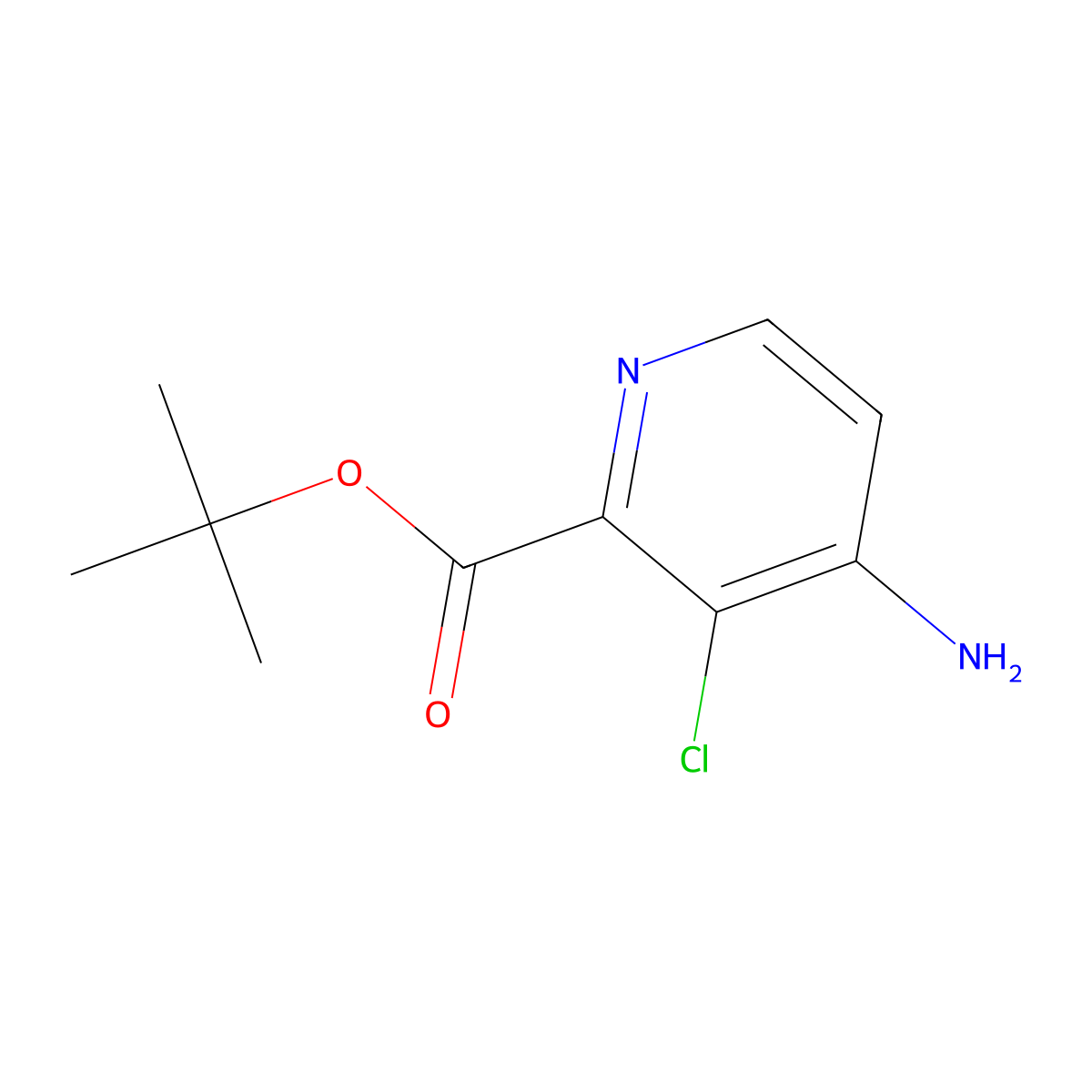 Tert-butyl 4-amino-3-chloropyridine-2-carboxylate molecular structure, CAS 2580235-52-3