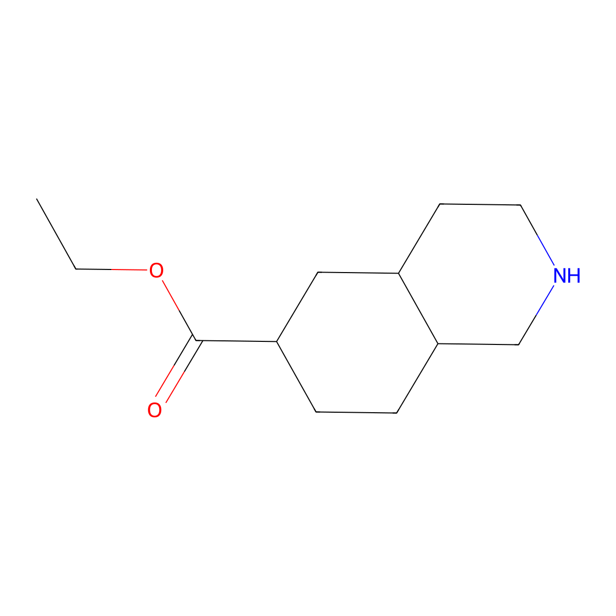 Ethyl decahydroisoquinoline-6-carboxylate molecular structure, CAS 2580235-60-3