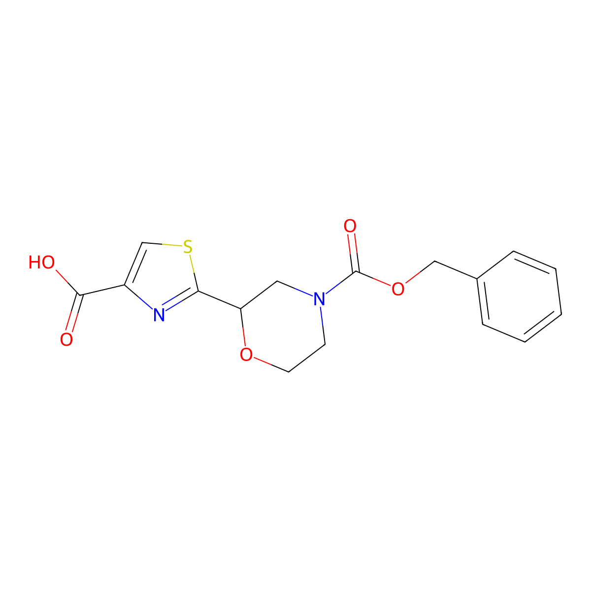 2-{4-[(Benzyloxy)carbonyl]morpholin-2-yl}-1,3-thiazole-4-carboxylic acid molecular structure, CAS 2580235-74-9