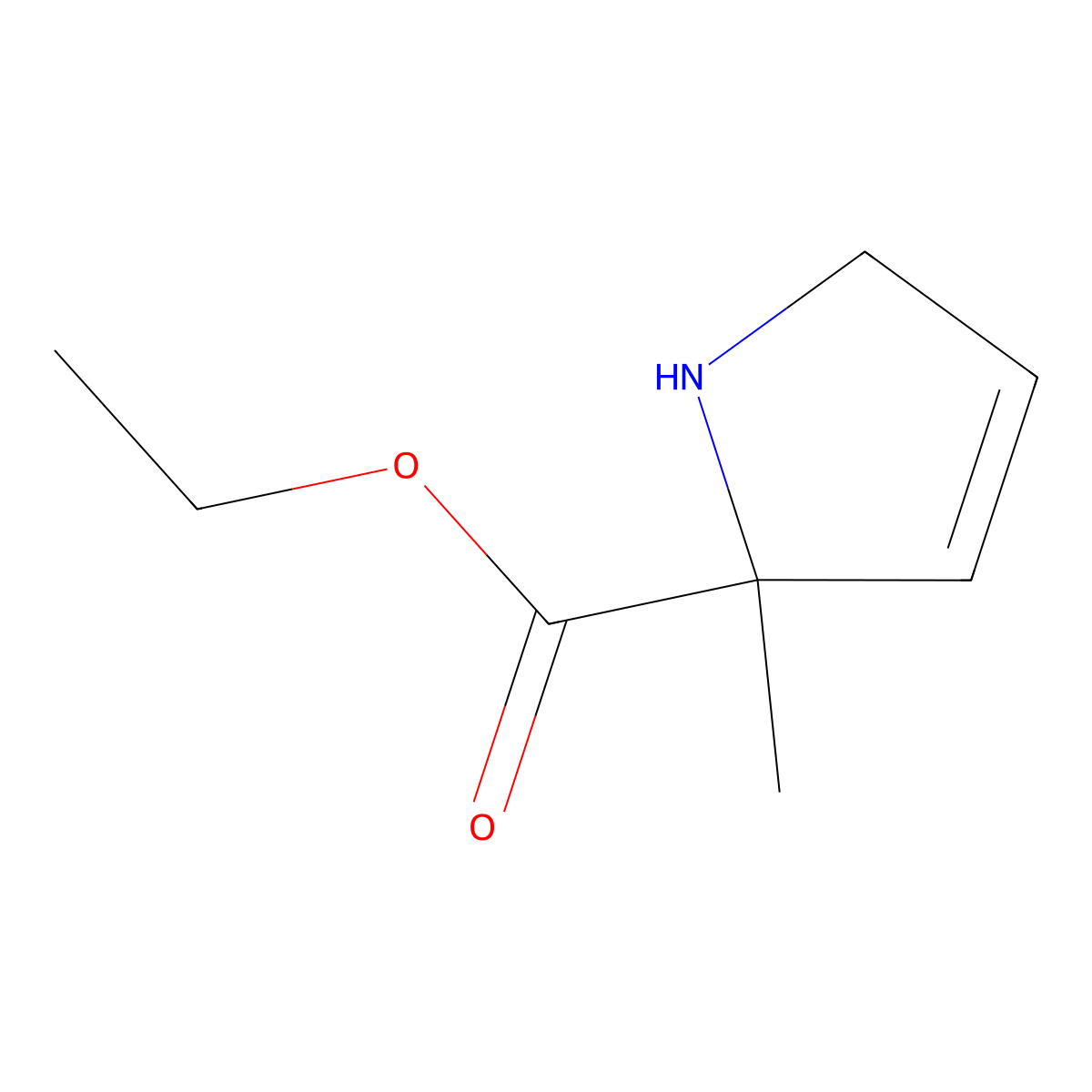 ethyl 2-methyl-2,5-dihydro-1H-pyrrole-2-carboxylate molecular structure, CAS 2580235-79-4