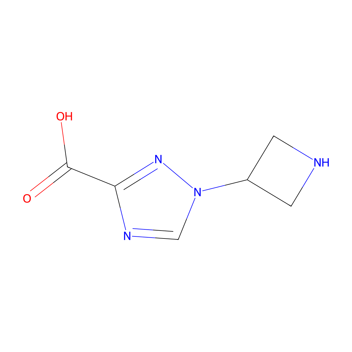 1-(azetidin-3-yl)-1H-1,2,4-triazole-3-carboxylic acid molecular structure, CAS 2580235-86-3