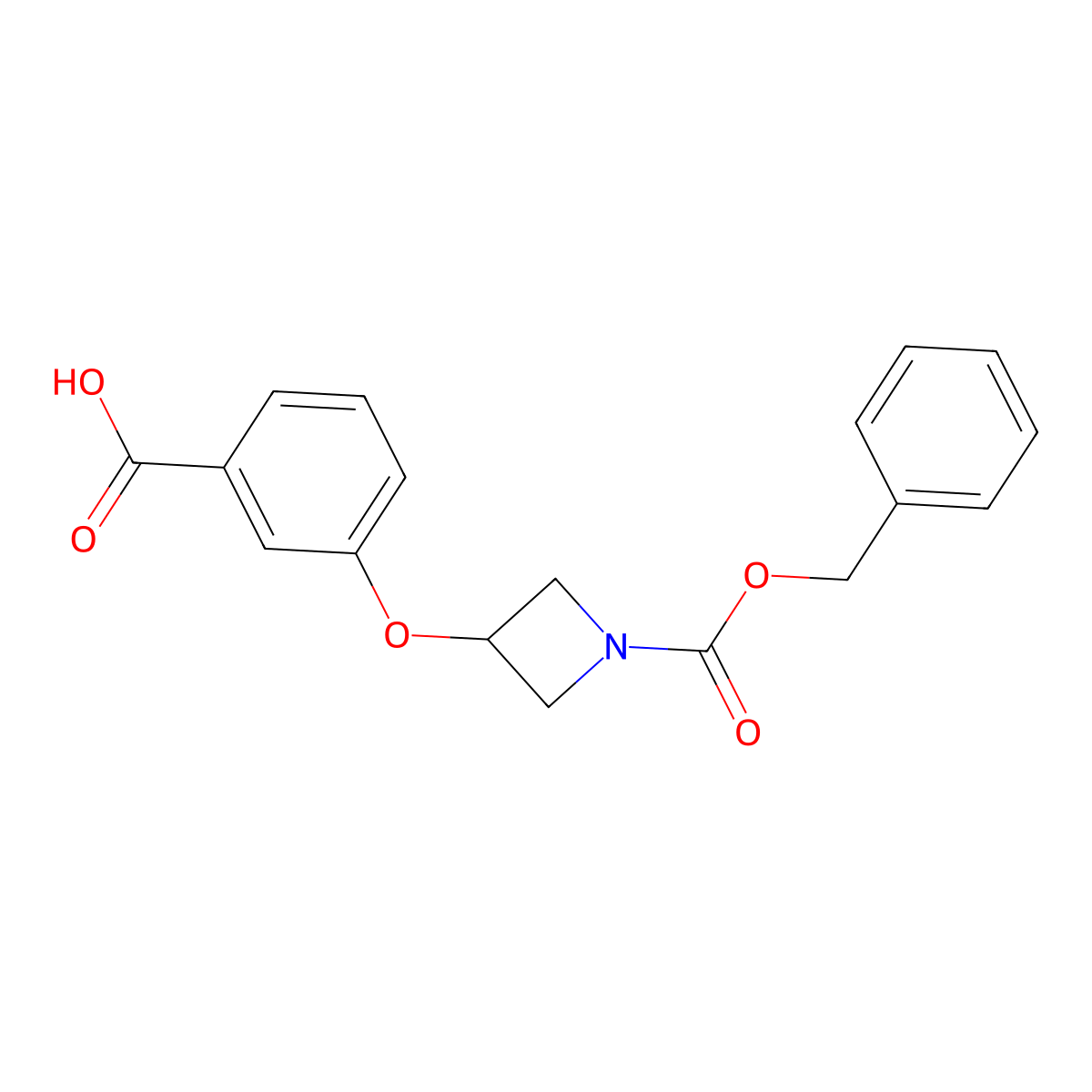 3-({1-[(Benzyloxy)carbonyl]azetidin-3-yl}oxy)benzoic acid molecular structure, CAS 2580235-92-1