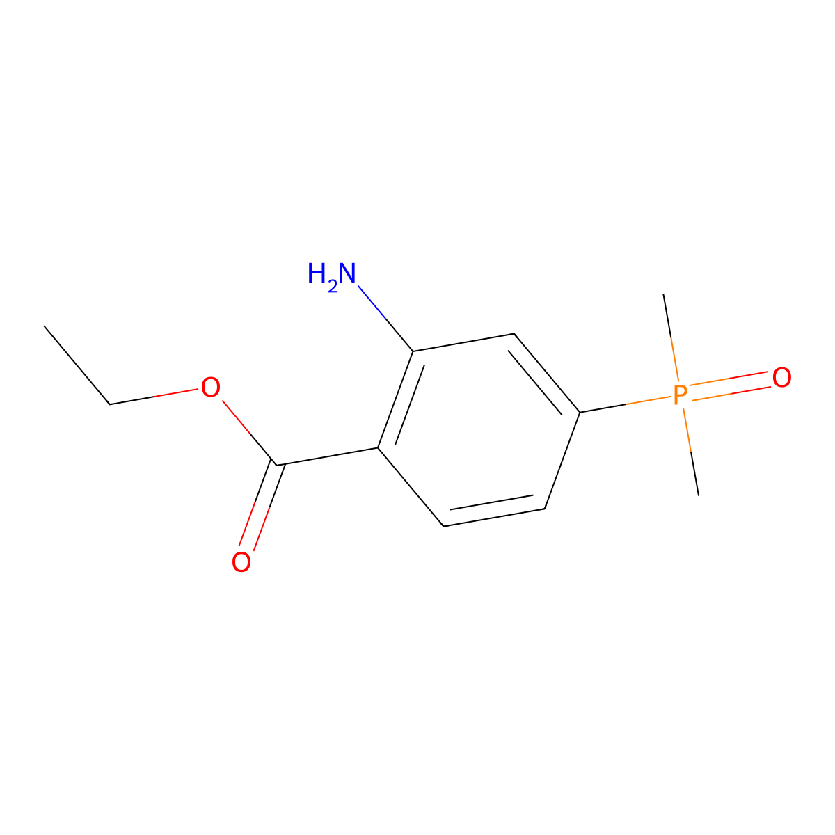 Ethyl 2-amino-4-(dimethylphosphoryl)benzoate molecular structure, CAS 2580235-96-5