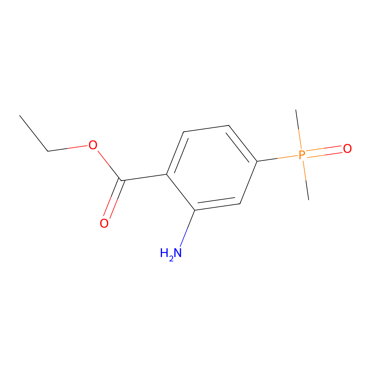 Ethyl 2-amino-4-(dimethylphosphoryl)benzoate molecular structure, CAS 2580235-96-5