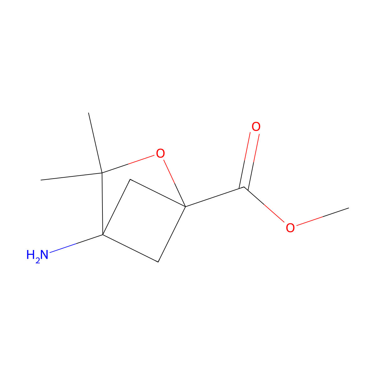 Methyl 4-amino-3,3-dimethyl-2-oxabicyclo[2.1.1]hexane-1-carboxylate molecular structure, CAS 2580236-01-5