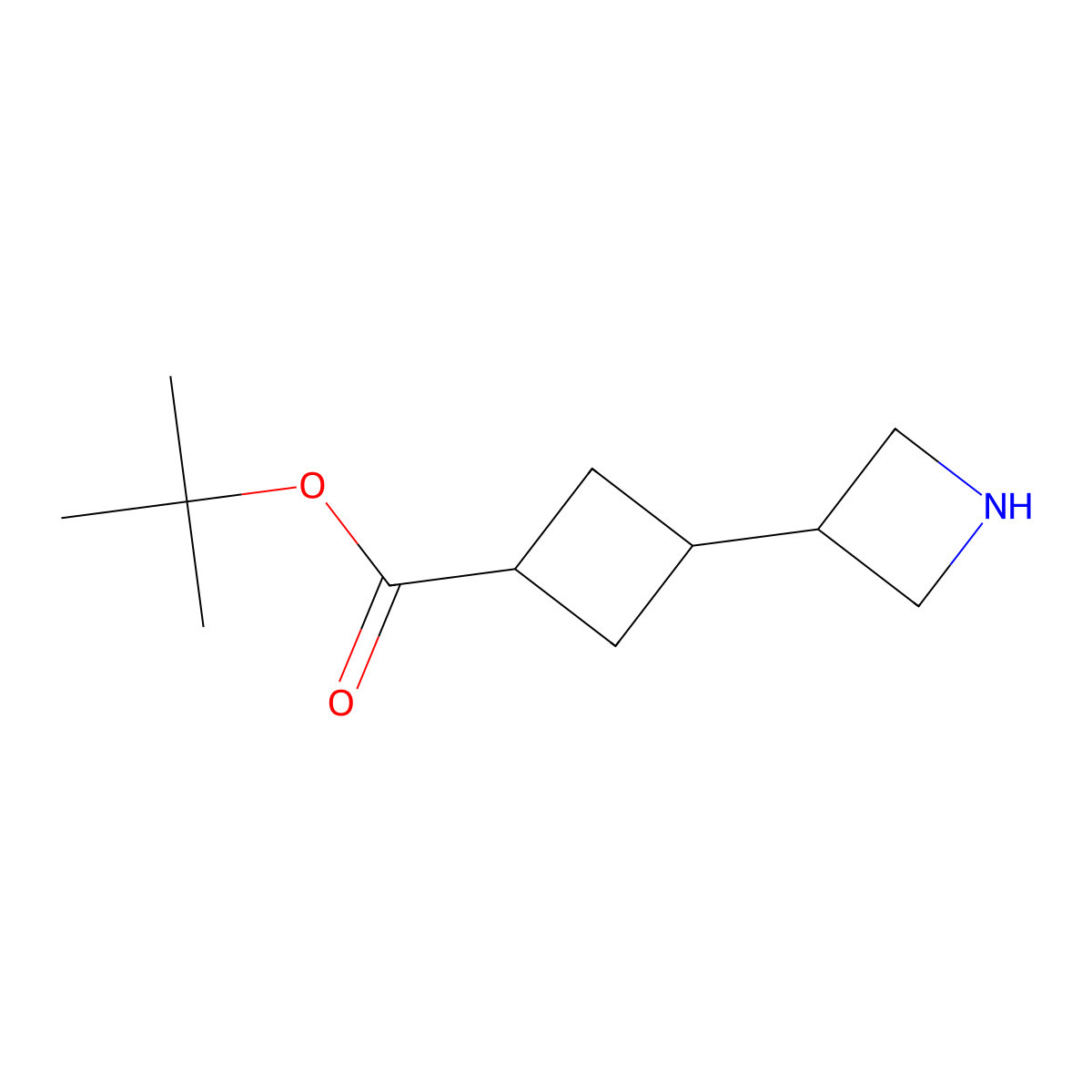Tert-butyl 3-(azetidin-3-yl)cyclobutane-1-carboxylate molecular structure, CAS 2580236-03-7