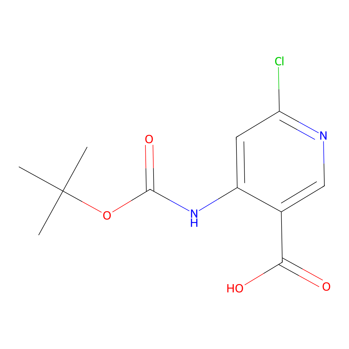 4-{[(Tert-butoxy)carbonyl]amino}-6-chloropyridine-3-carboxylic acid molecular structure, CAS 2580236-17-3