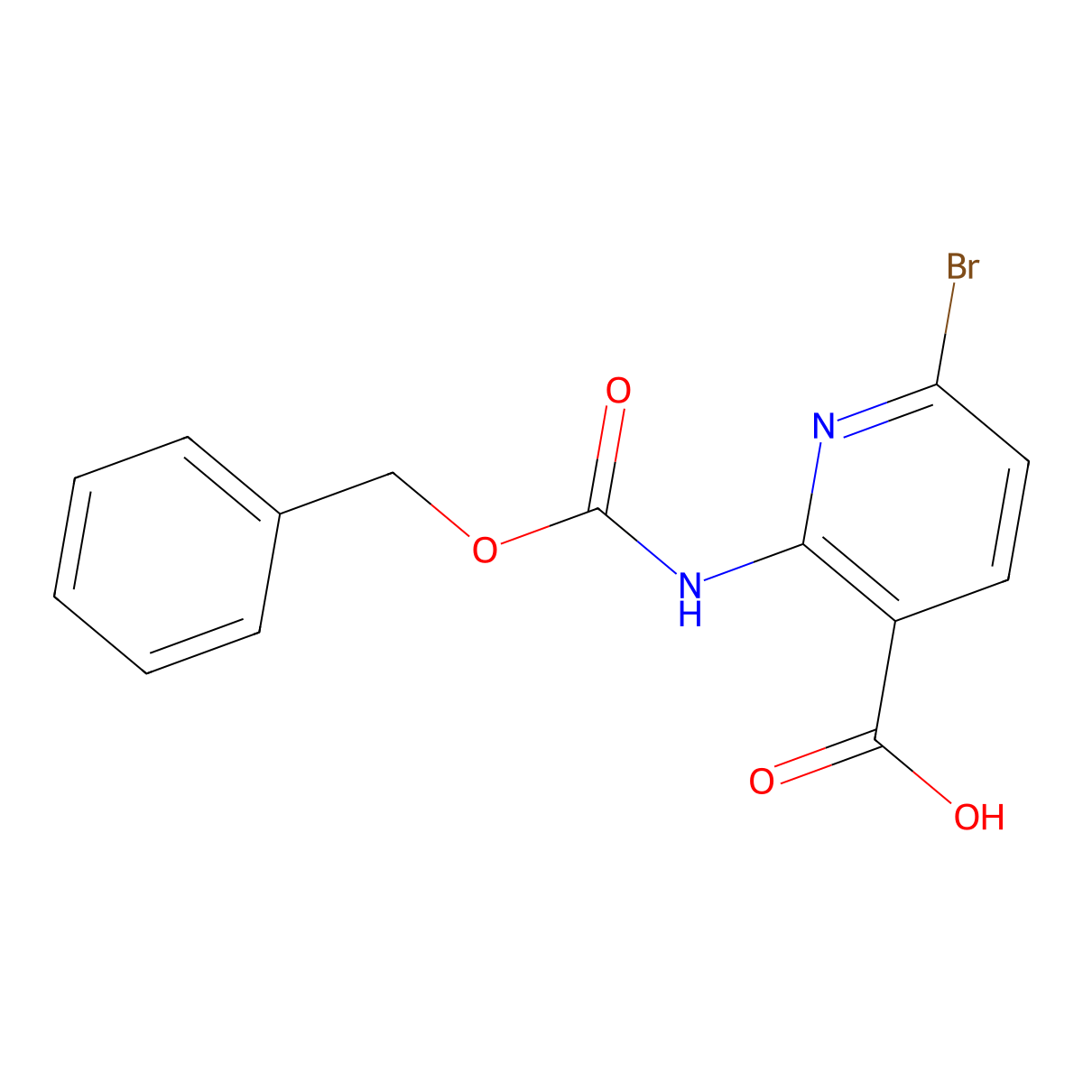 2-{[(Benzyloxy)carbonyl]amino}-6-bromopyridine-3-carboxylic acid molecular structure, CAS 2580236-19-5