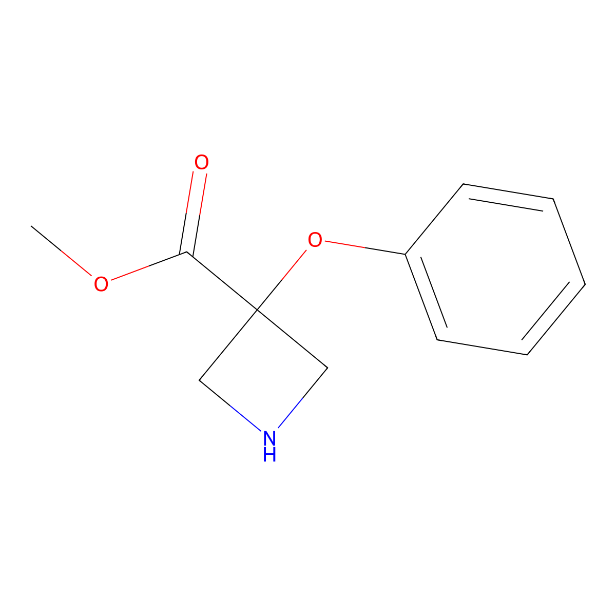 Methyl 3-phenoxyazetidine-3-carboxylate molecular structure, CAS 2580236-30-0