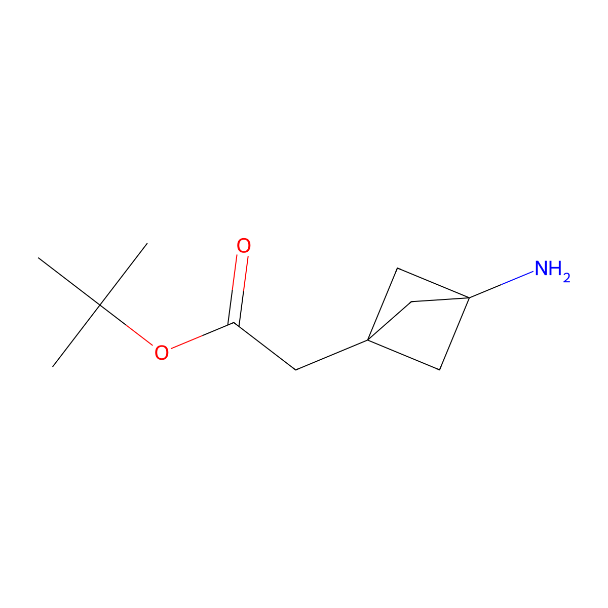Tert-butyl 2-{3-aminobicyclo[1.1.1]pentan-1-yl}acetate molecular structure, CAS 2580236-33-3