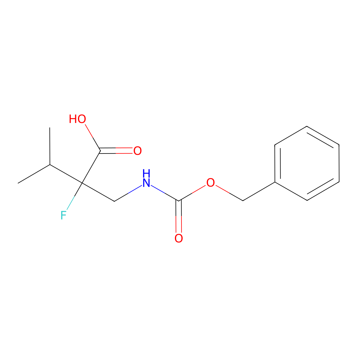 2-({[(Benzyloxy)carbonyl]amino}methyl)-2-fluoro-3-methylbutanoic acid molecular structure, CAS 2580236-38-8