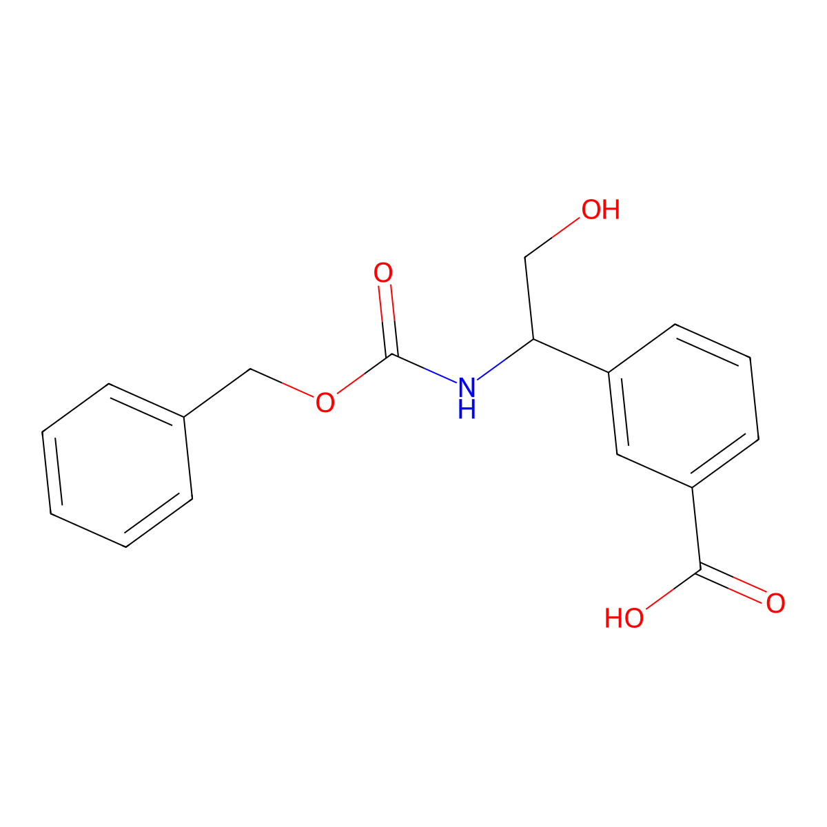 3-(1-{[(Benzyloxy)carbonyl]amino}-2-hydroxyethyl)benzoic acid molecular structure, CAS 2580236-41-3
