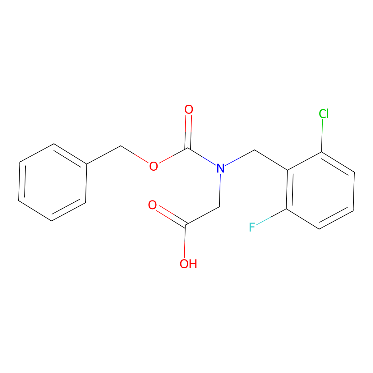 2-{[(Benzyloxy)carbonyl][(2-chloro-6-fluorophenyl)methyl]amino}acetic acid molecular structure, CAS 2580236-45-7