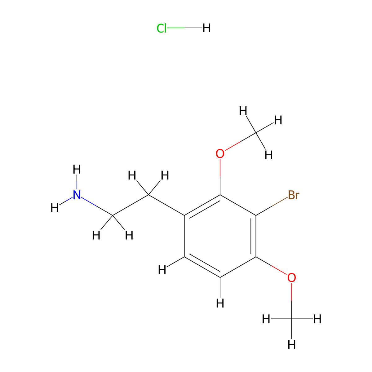 2-(3-Bromo-2,4-dimethoxyphenyl)ethan-1-amine hydrochloride molecular structure, CAS 2580236-51-5
