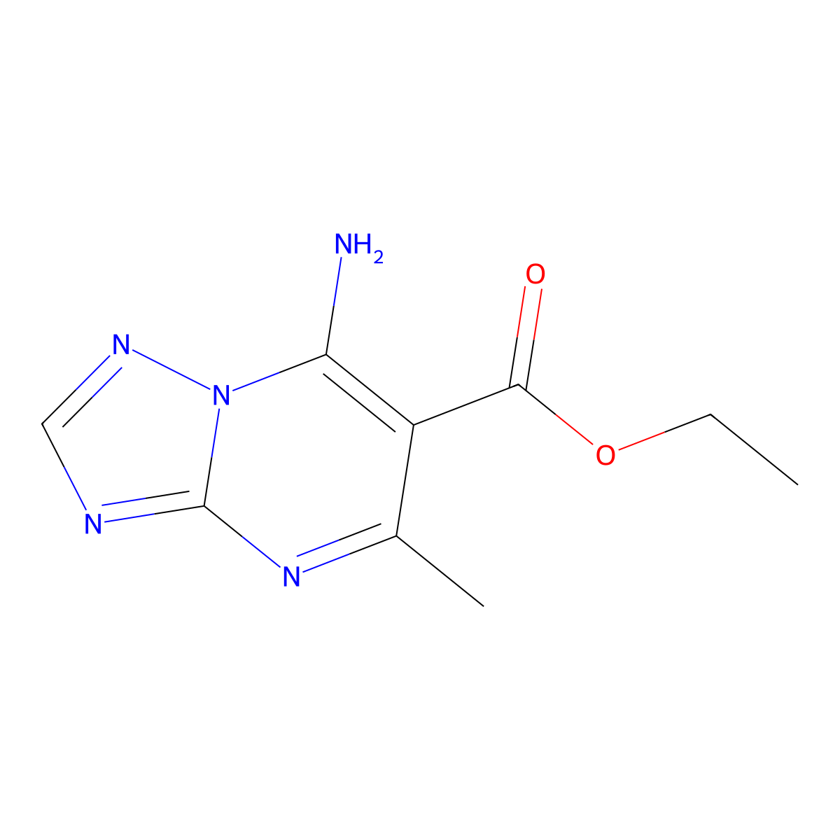 Ethyl 7-amino-5-methyl-[1,2,4]triazolo[1,5-a]pyrimidine-6-carboxylate molecular structure, CAS 2580236-59-3