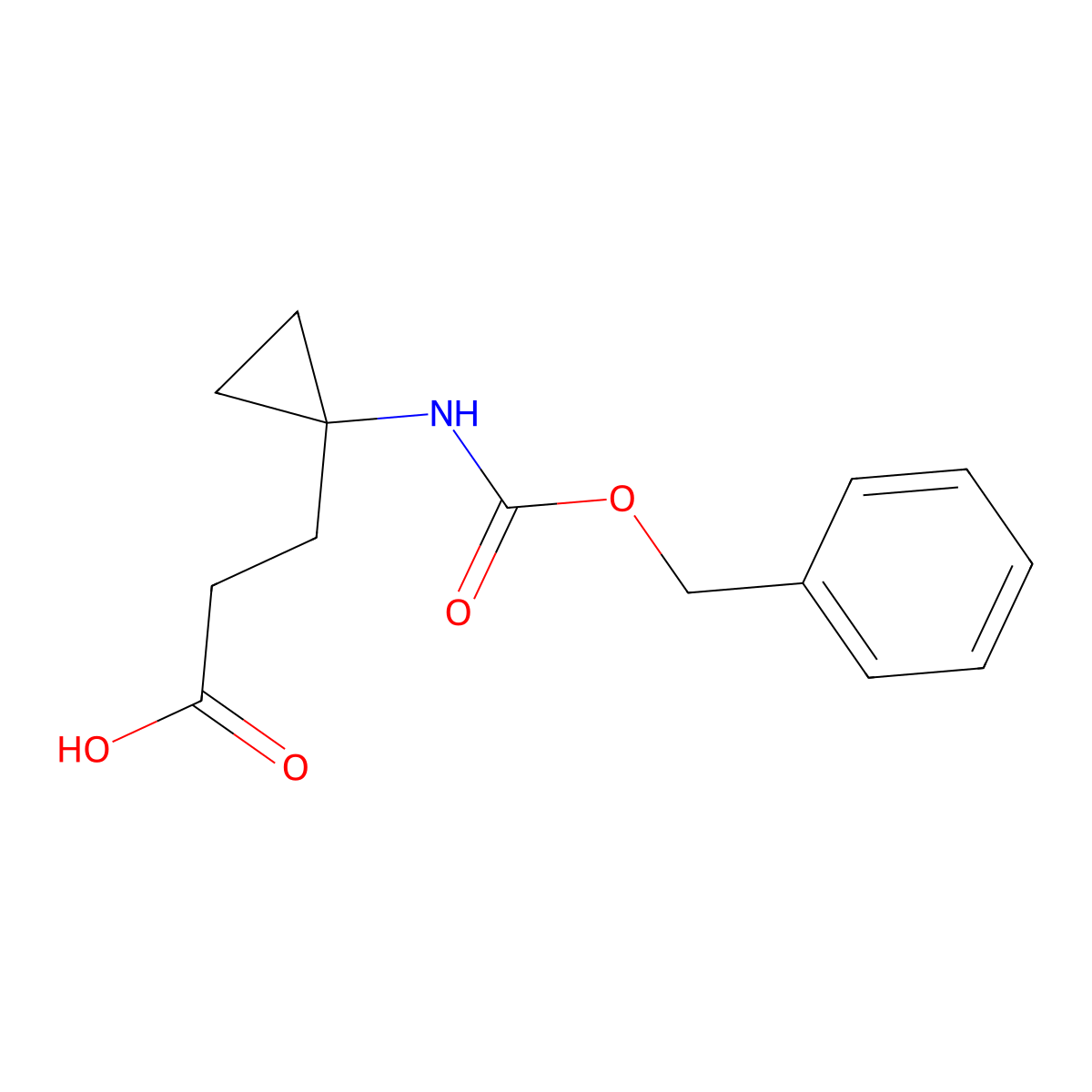 3-(1-{[(Benzyloxy)carbonyl]amino}cyclopropyl)propanoic acid molecular structure, CAS 2580236-62-8