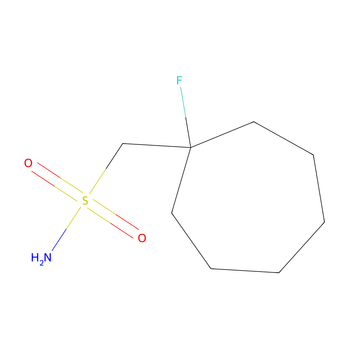 (1-Fluorocycloheptyl)methanesulfonamide molecular structure, CAS 2580236-65-1