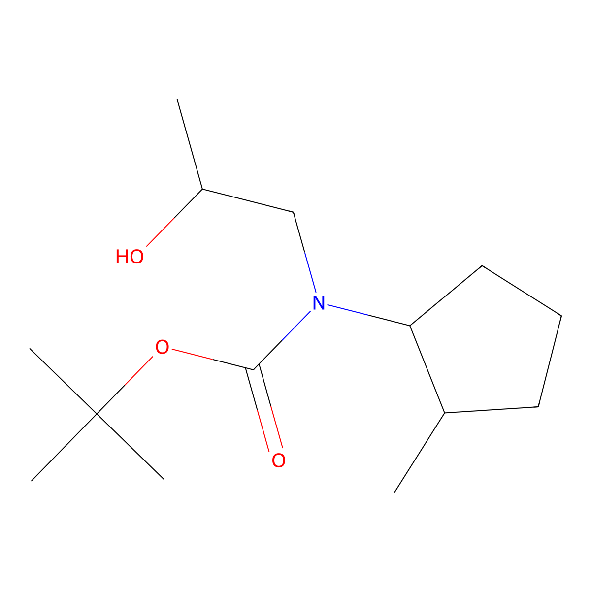 tert-butyl N-(2-hydroxypropyl)-N-(2-methylcyclopentyl)carbamate molecular structure, CAS 2580236-66-2