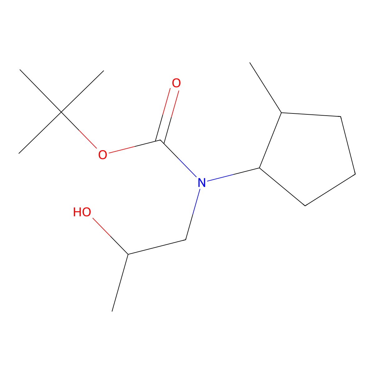 tert-butyl N-(2-hydroxypropyl)-N-(2-methylcyclopentyl)carbamate molecular structure, CAS 2580236-66-2