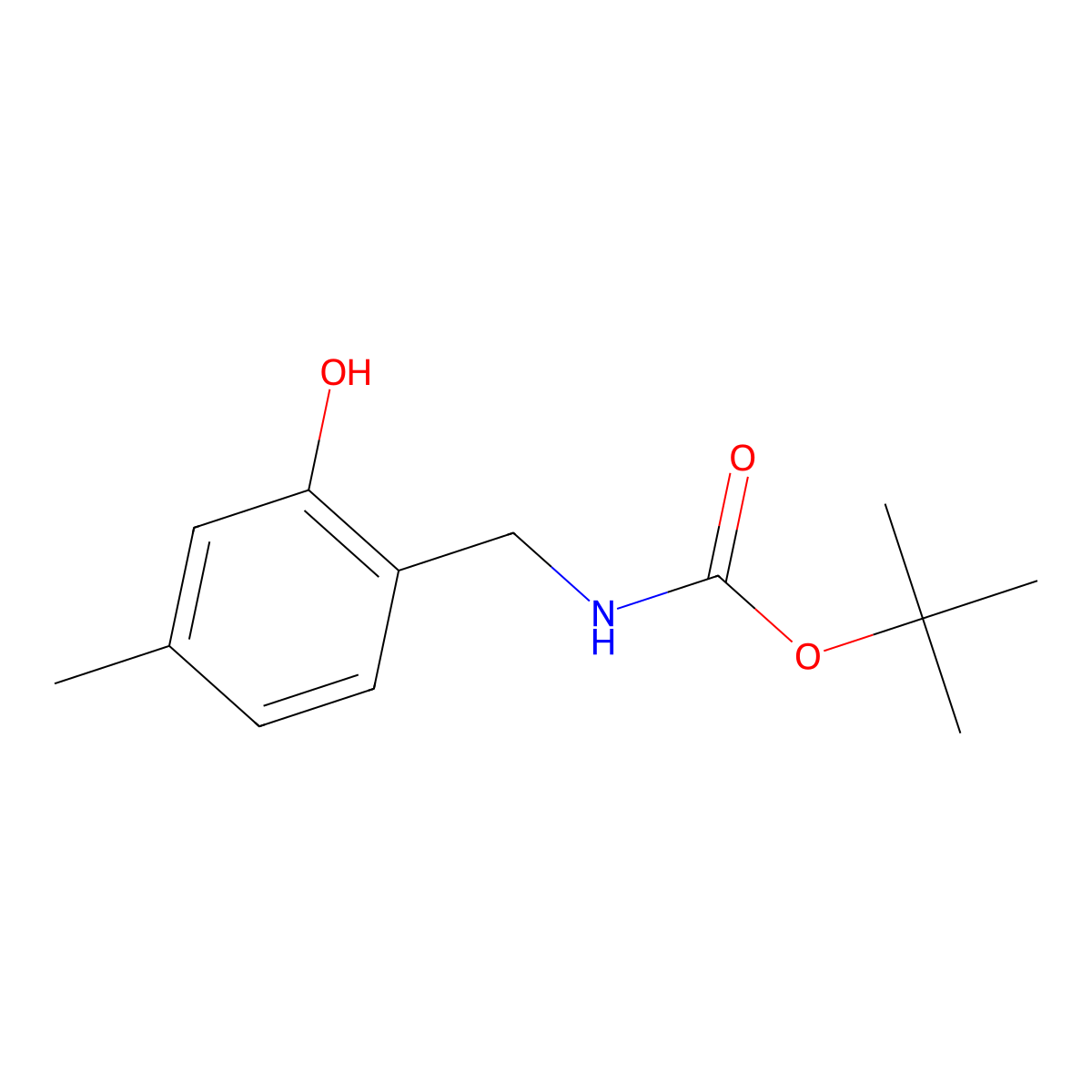 tert-butyl N-[(2-hydroxy-4-methylphenyl)methyl]carbamate molecular structure, CAS 2580236-68-4