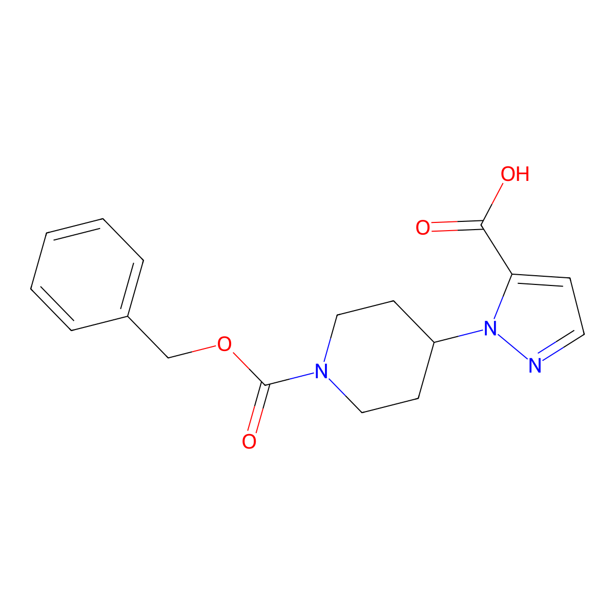 1-{1-[(benzyloxy)carbonyl]piperidin-4-yl}-1H-pyrazole-5-carboxylic acid molecular structure, CAS 2580236-70-8