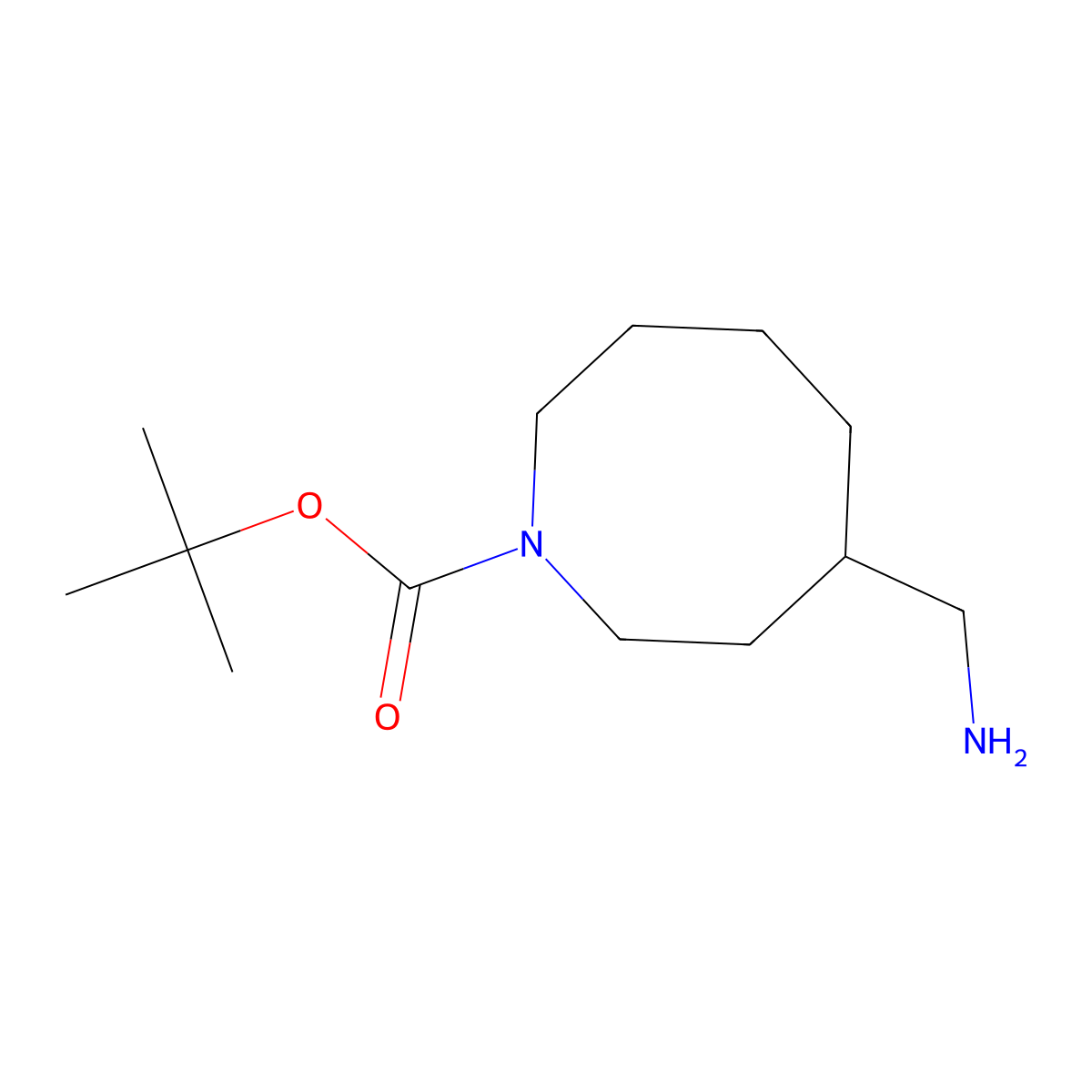 Tert-butyl 4-(aminomethyl)azocane-1-carboxylate molecular structure, CAS 2580236-96-8