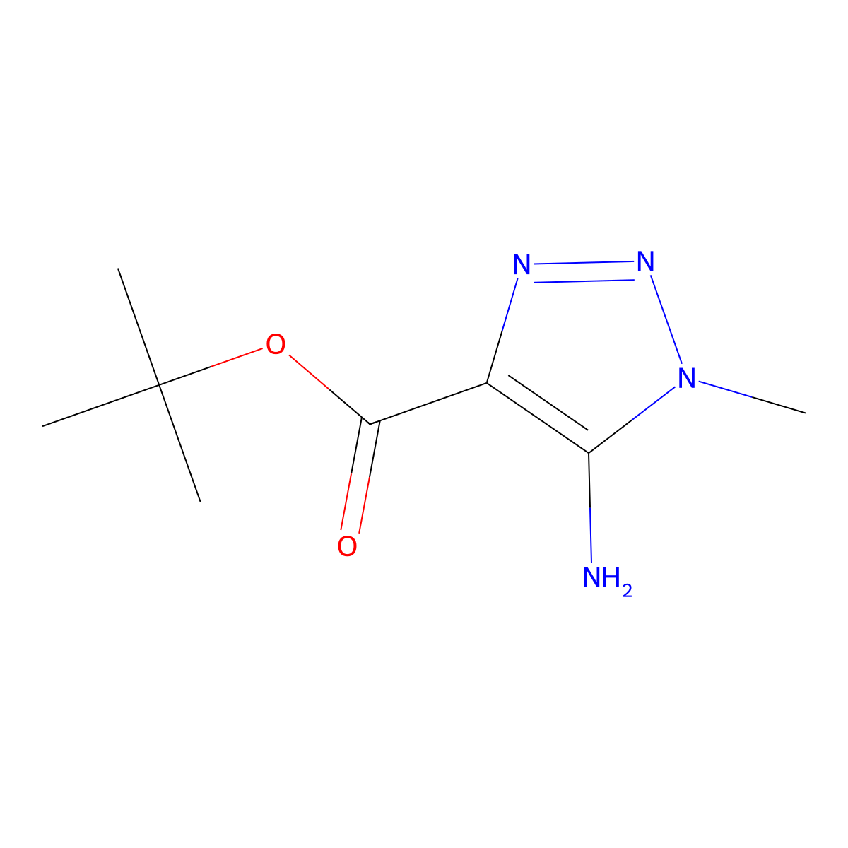 tert-butyl 5-amino-1-methyl-1H-1,2,3-triazole-4-carboxylate molecular structure, CAS 2580237-07-4