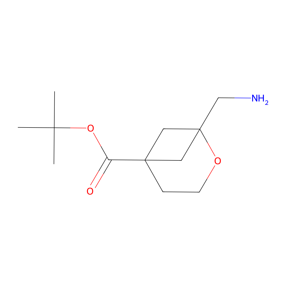 Tert-butyl 1-(aminomethyl)-2-oxabicyclo[3.1.1]heptane-5-carboxylate molecular structure, CAS 2580237-09-6