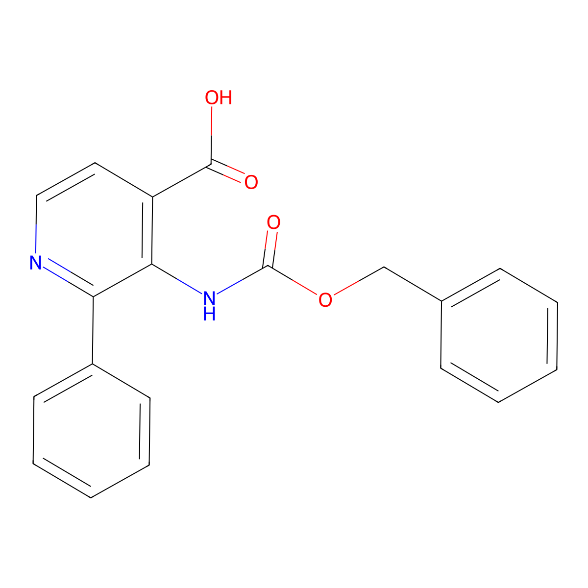 3-{[(Benzyloxy)carbonyl]amino}-2-phenylpyridine-4-carboxylic acid molecular structure, CAS 2580237-13-2