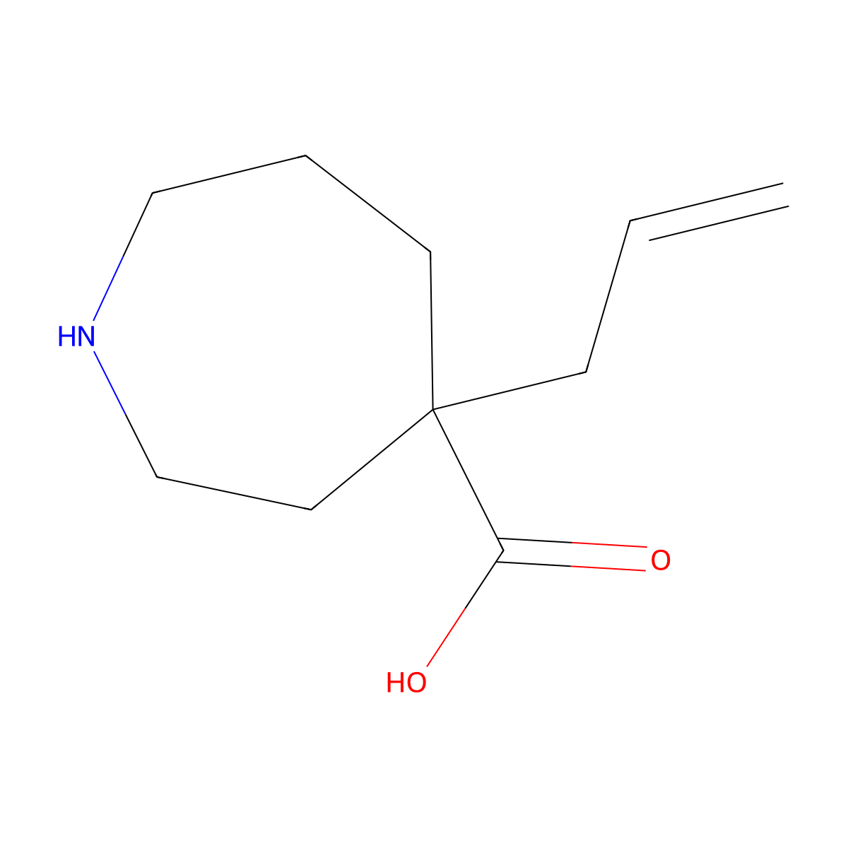 4-(Prop-2-en-1-yl)azepane-4-carboxylic acid molecular structure, CAS 2580237-24-5