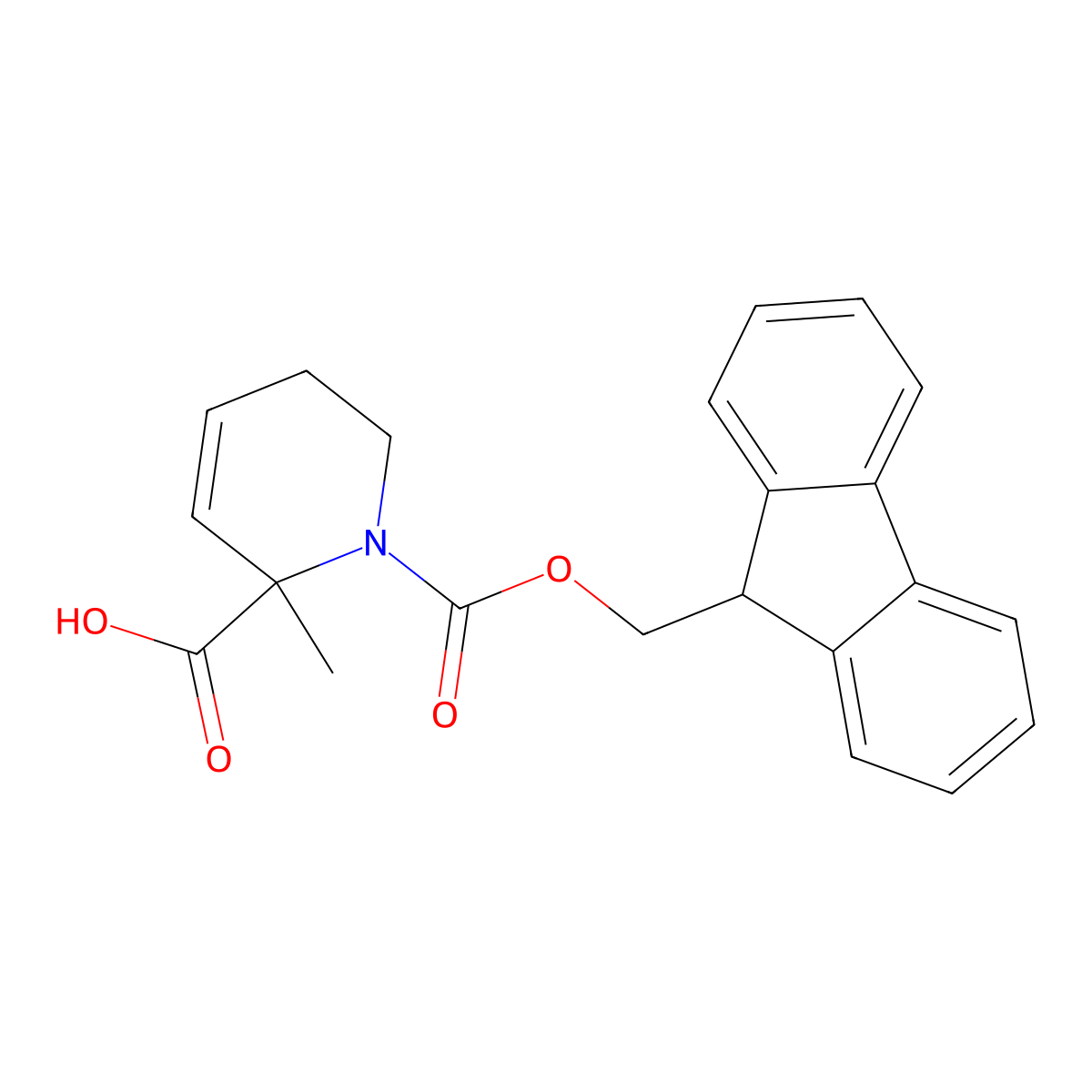 1-{[(9H-fluoren-9-yl)methoxy]carbonyl}-2-methyl-1,2,5,6-tetrahydropyridine-2-carboxylic acid molecular structure, CAS 2580237-37-0